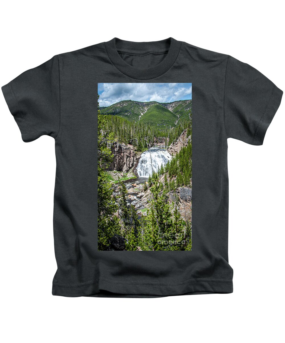 Gibbon Falls Kids T-Shirt featuring the photograph Gibbon Falls by Daniel Hebard