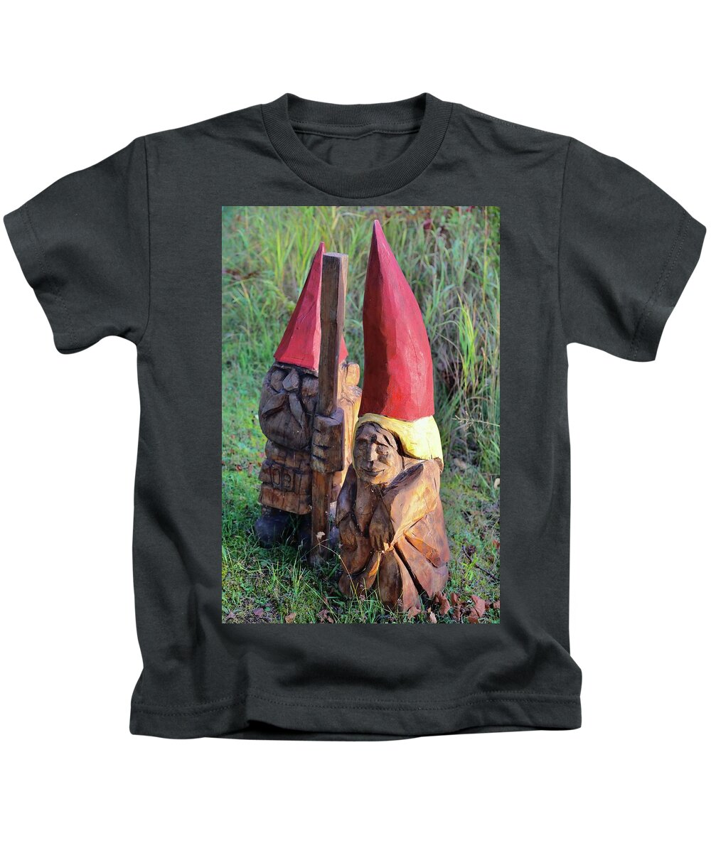  Kids T-Shirt featuring the photograph Gnomes at Home by Dorsey Northrup