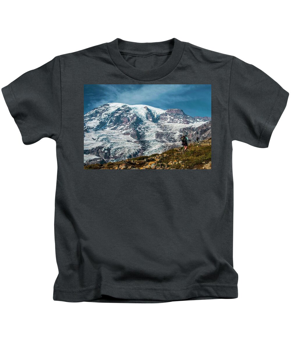 Mount Rainier National Park Kids T-Shirt featuring the photograph Going Up by Doug Scrima