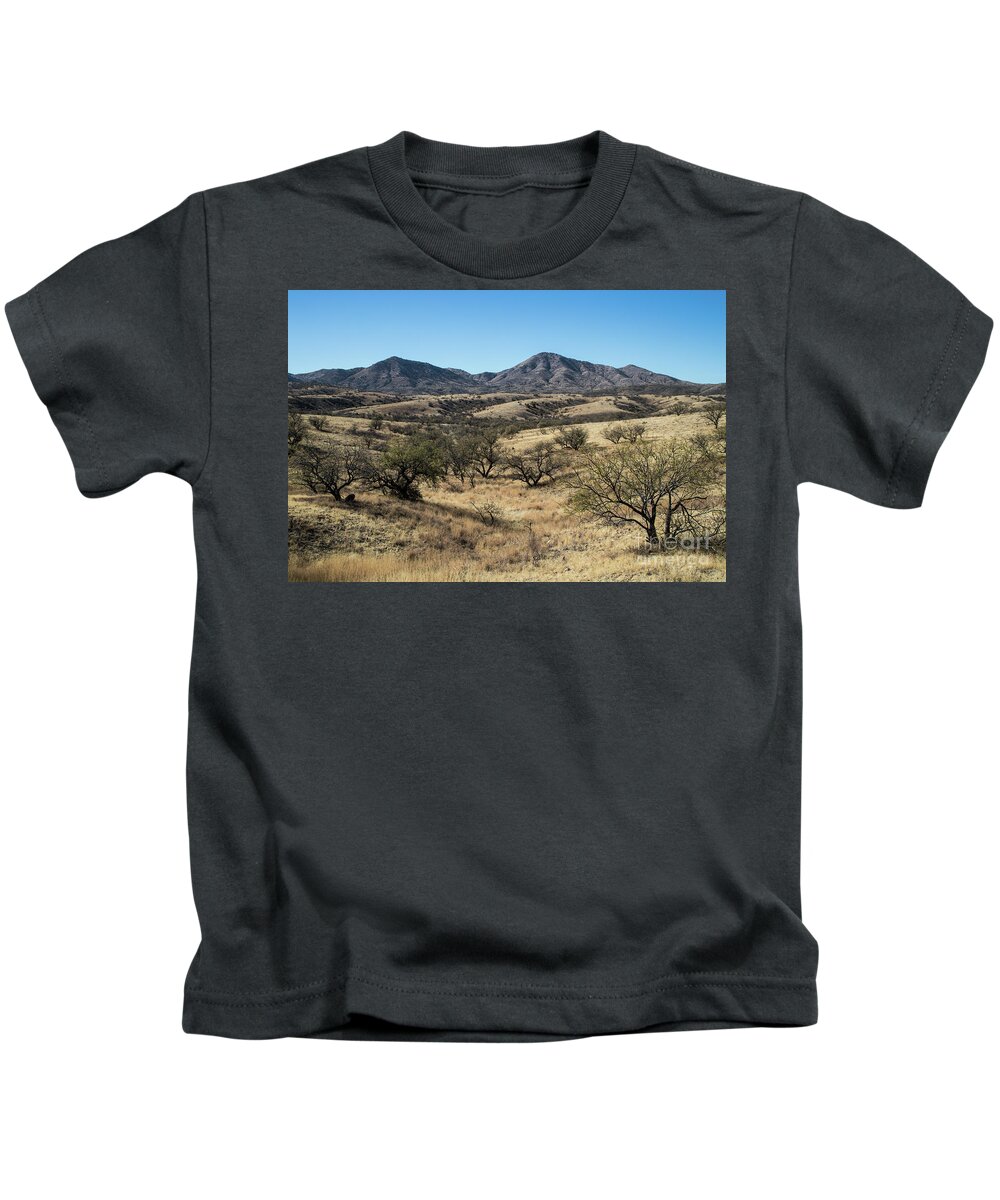 Arizona Kids T-Shirt featuring the photograph Golden Hills by Kathy McClure