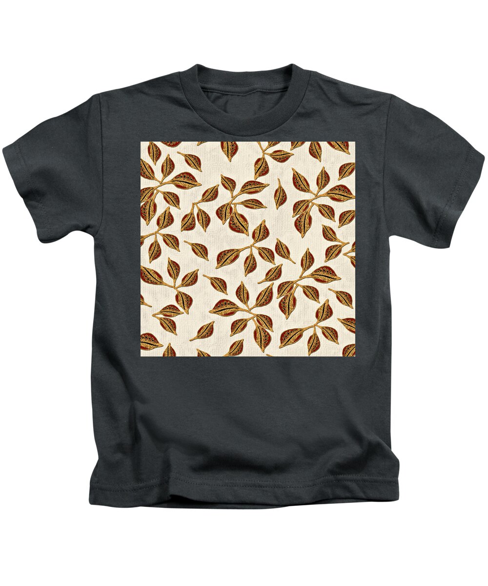 Seeds Kids T-Shirt featuring the digital art Golden Seed Pods by Sand And Chi