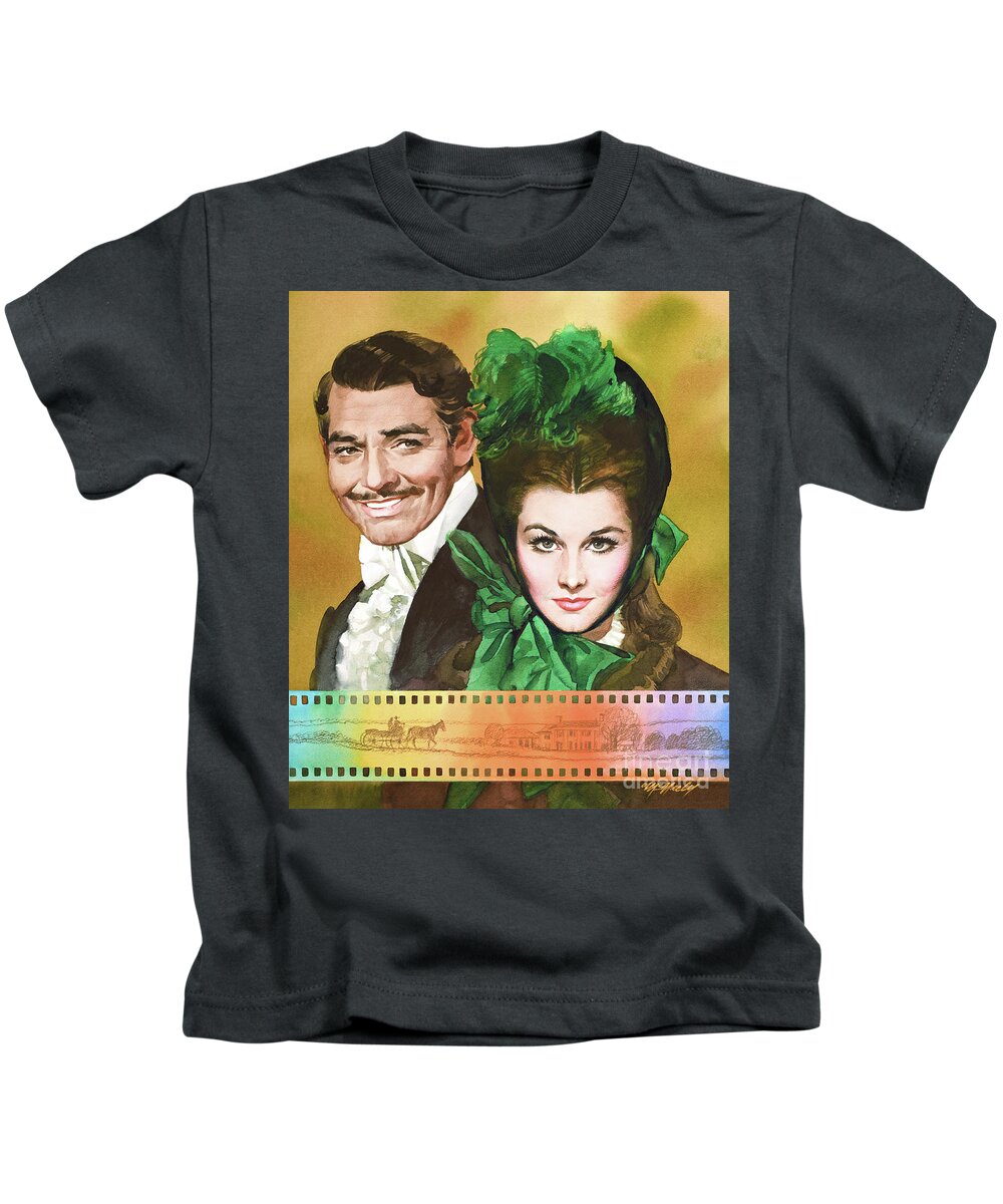 Tom Mcneely Kids T-Shirt featuring the painting Gone With The Wind by Tom McNeely