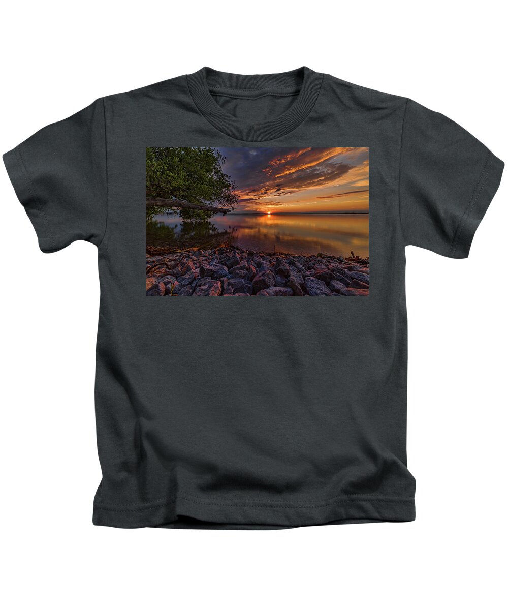 Higgins Lake Kids T-Shirt featuring the photograph Good Morning by Joe Holley