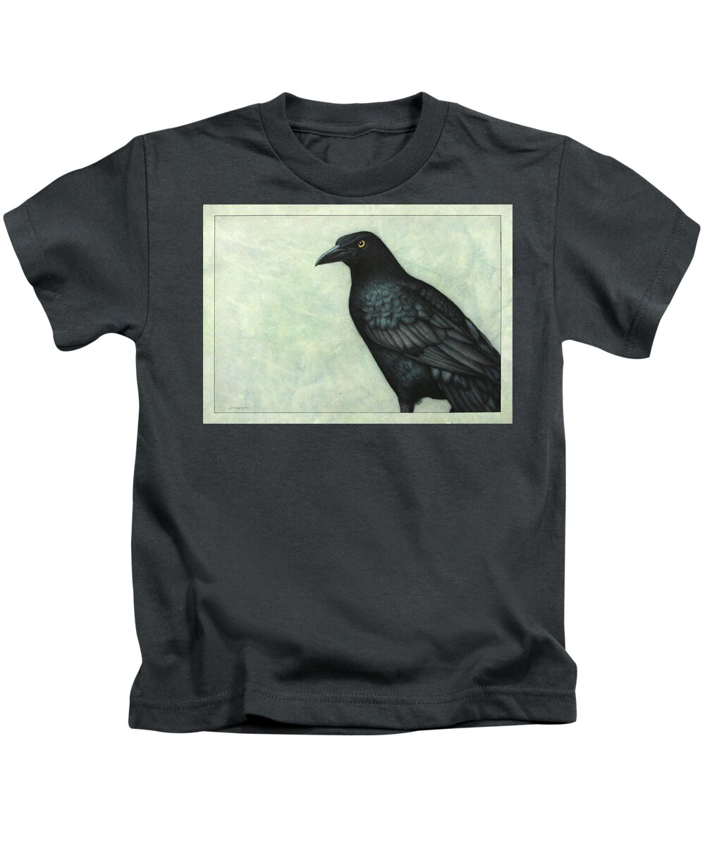 Grackle Kids T-Shirt featuring the painting Grackle by James W Johnson