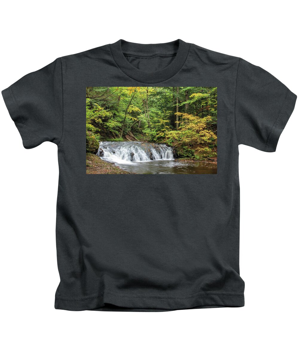 Greenstone Falls Kids T-Shirt featuring the photograph Greenstone Falls in the Autumn by Robert Carter