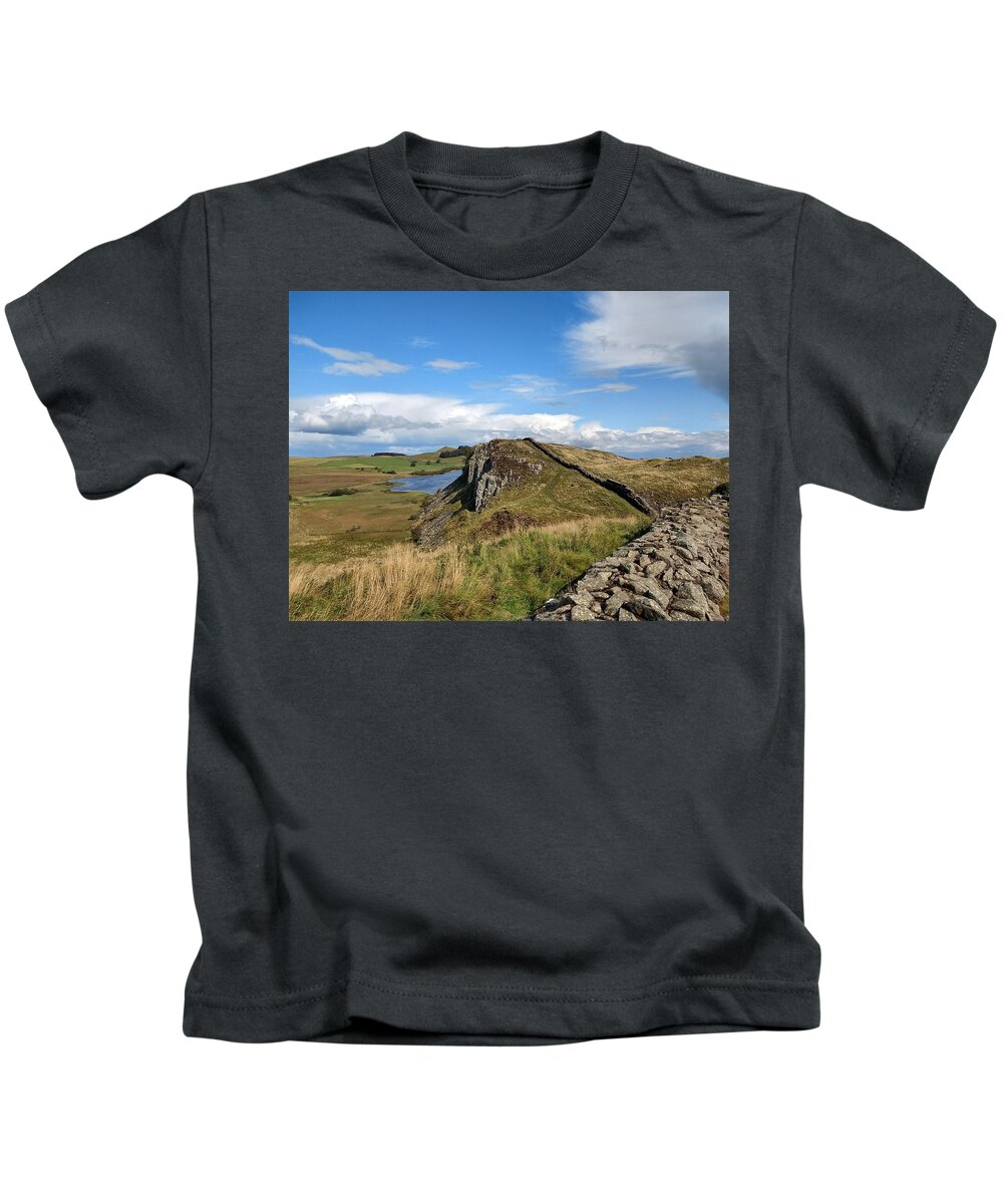 Landscape Kids T-Shirt featuring the photograph Hadrianswall by Pop