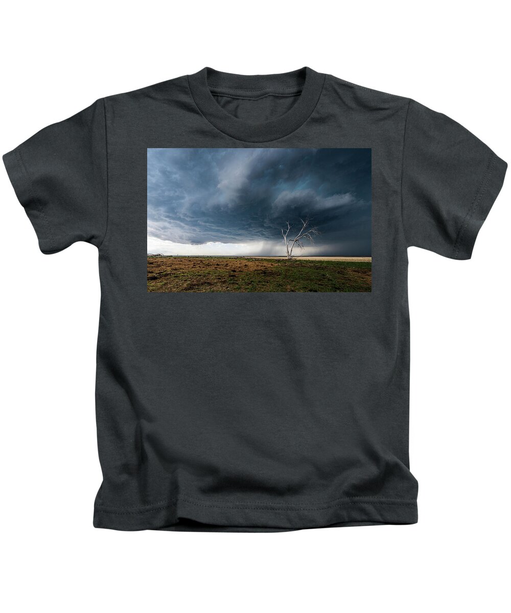 Thunderstorm Kids T-Shirt featuring the photograph Hail on the Horizon by Marcus Hustedde