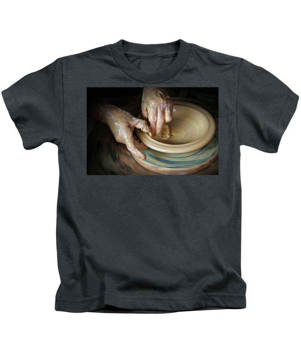 Awesome Kids T-Shirt featuring the photograph handmade ceramics in Southeast Asia by Khanh Bui Phu
