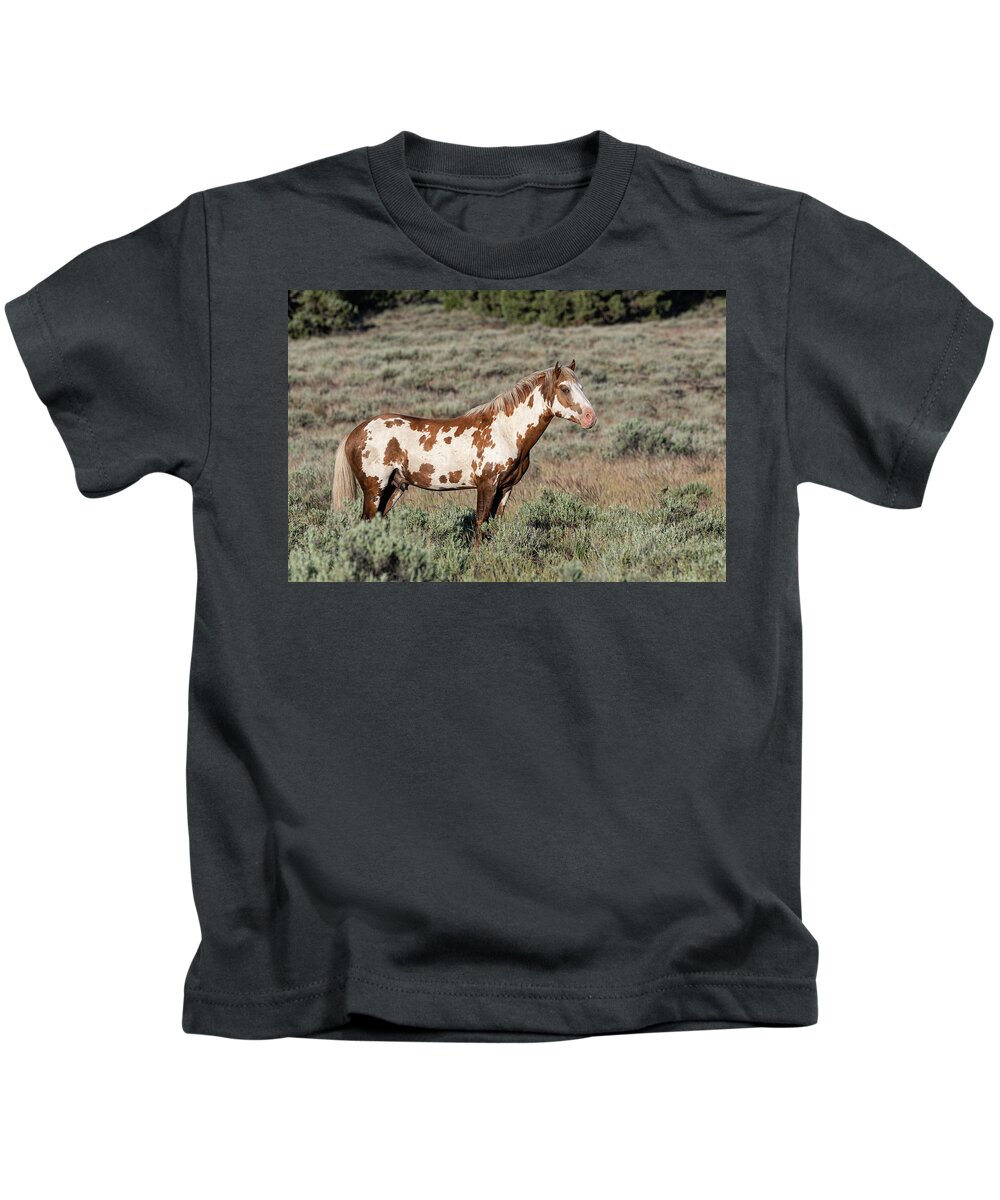 Wild Horses Kids T-Shirt featuring the photograph Handsomest Guy by Mary Hone