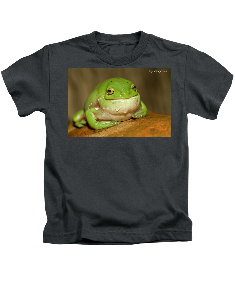 Happy Frog Kids T-Shirt featuring the digital art Happy frog 663 by Kevin Chippindall