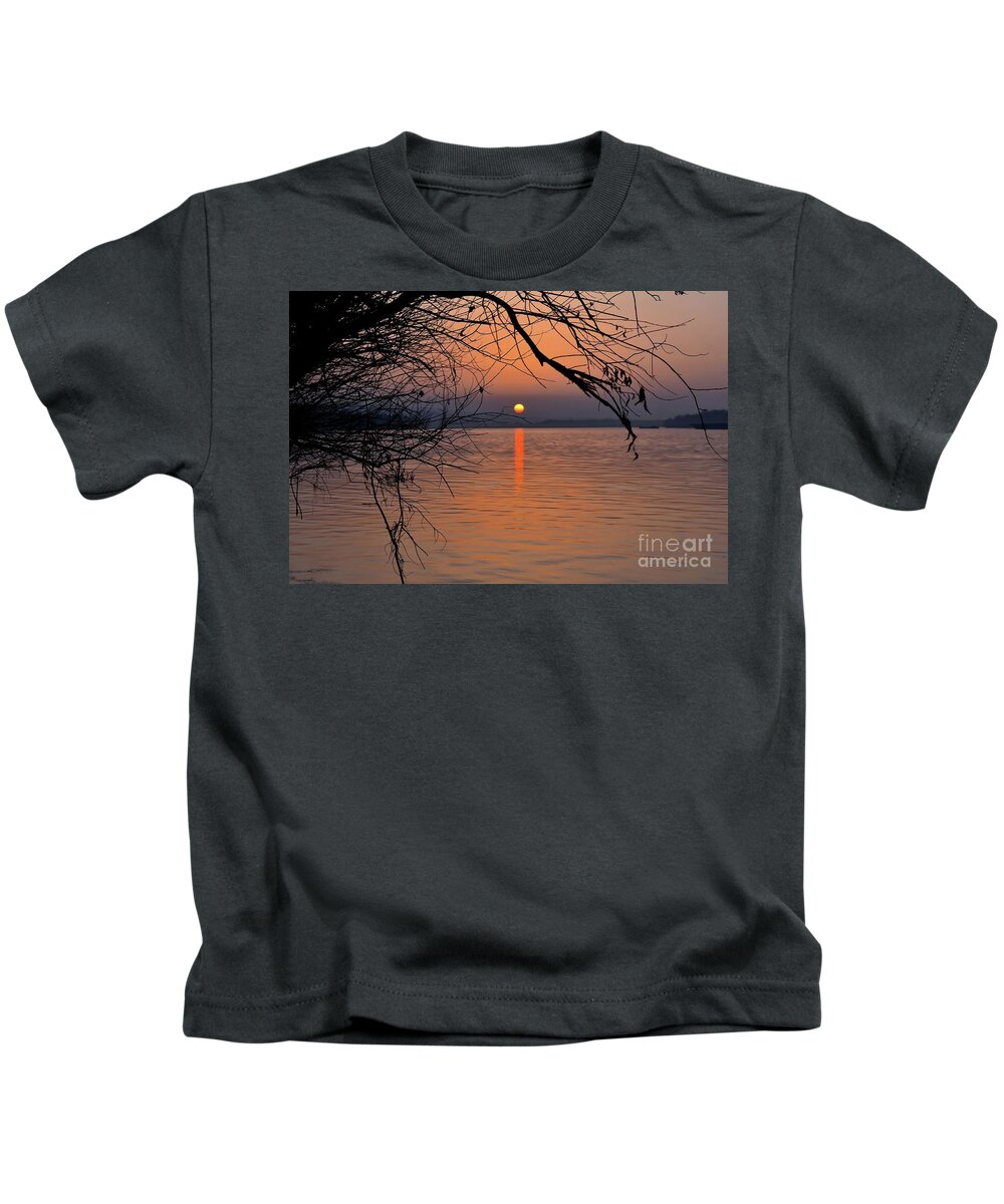 Harmony Kids T-Shirt featuring the photograph Harmony and Peace of The Sunset by Leonida Arte