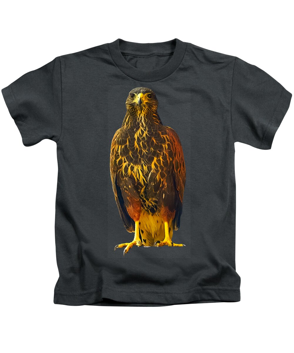 Harris Kids T-Shirt featuring the photograph Harris Hawk h2031 by Mark Myhaver