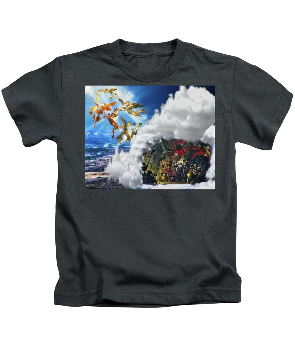 Lazarus Kids T-Shirt featuring the digital art Heaven and Hell by Norman Brule