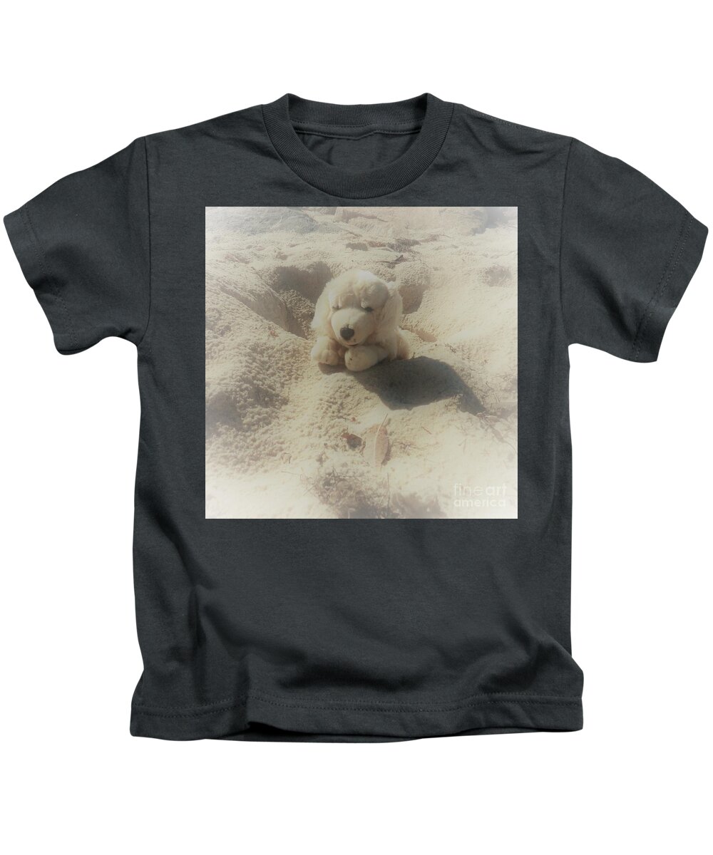 Toy Kids T-Shirt featuring the photograph Hide and Seek , at the Beach   by Julie Grimshaw