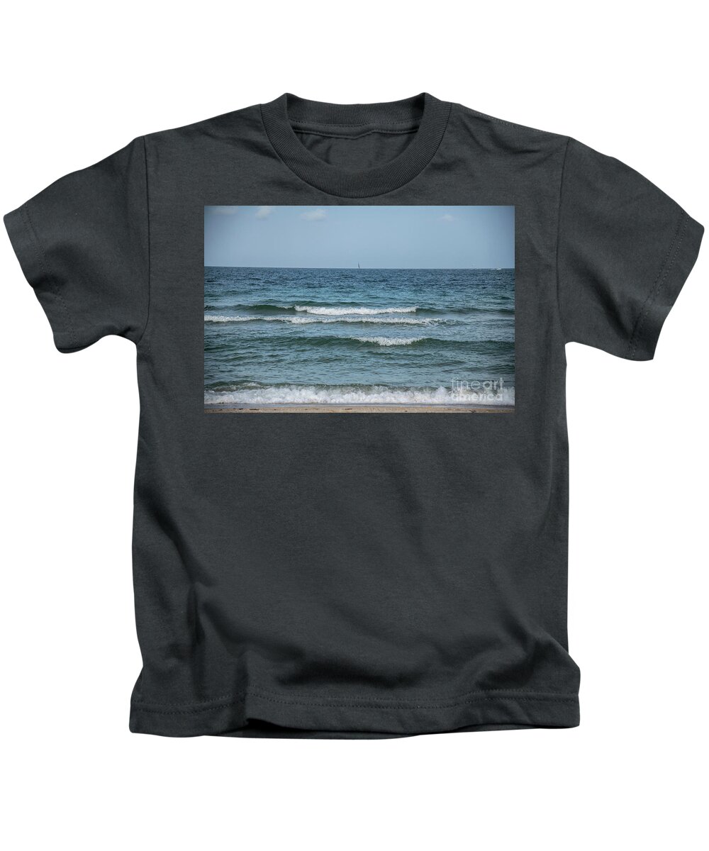 4723 Kids T-Shirt featuring the photograph High Tide at the beach by FineArtRoyal Joshua Mimbs