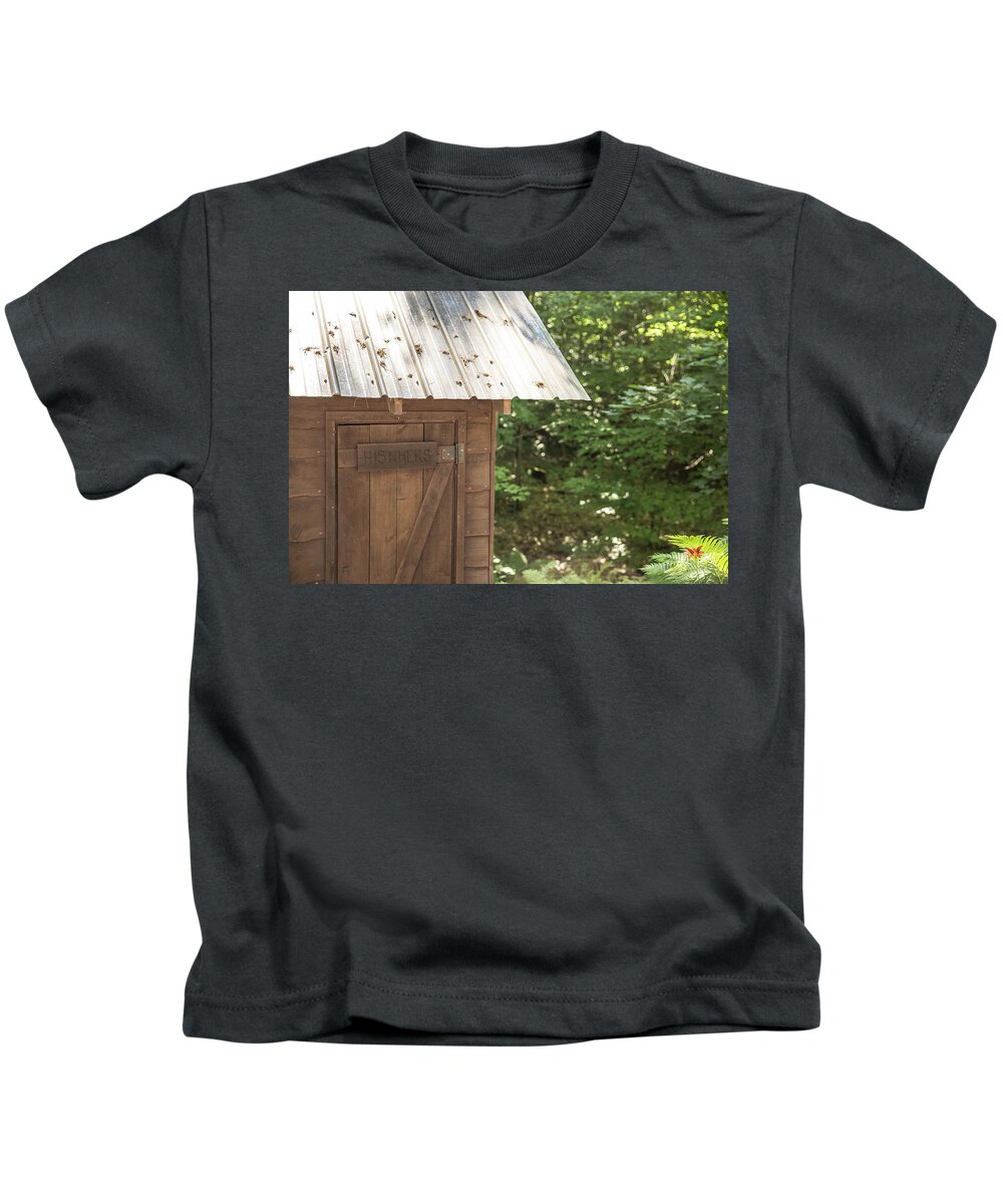 Outhouse Kids T-Shirt featuring the photograph His-n-Hers by Jessica Brown