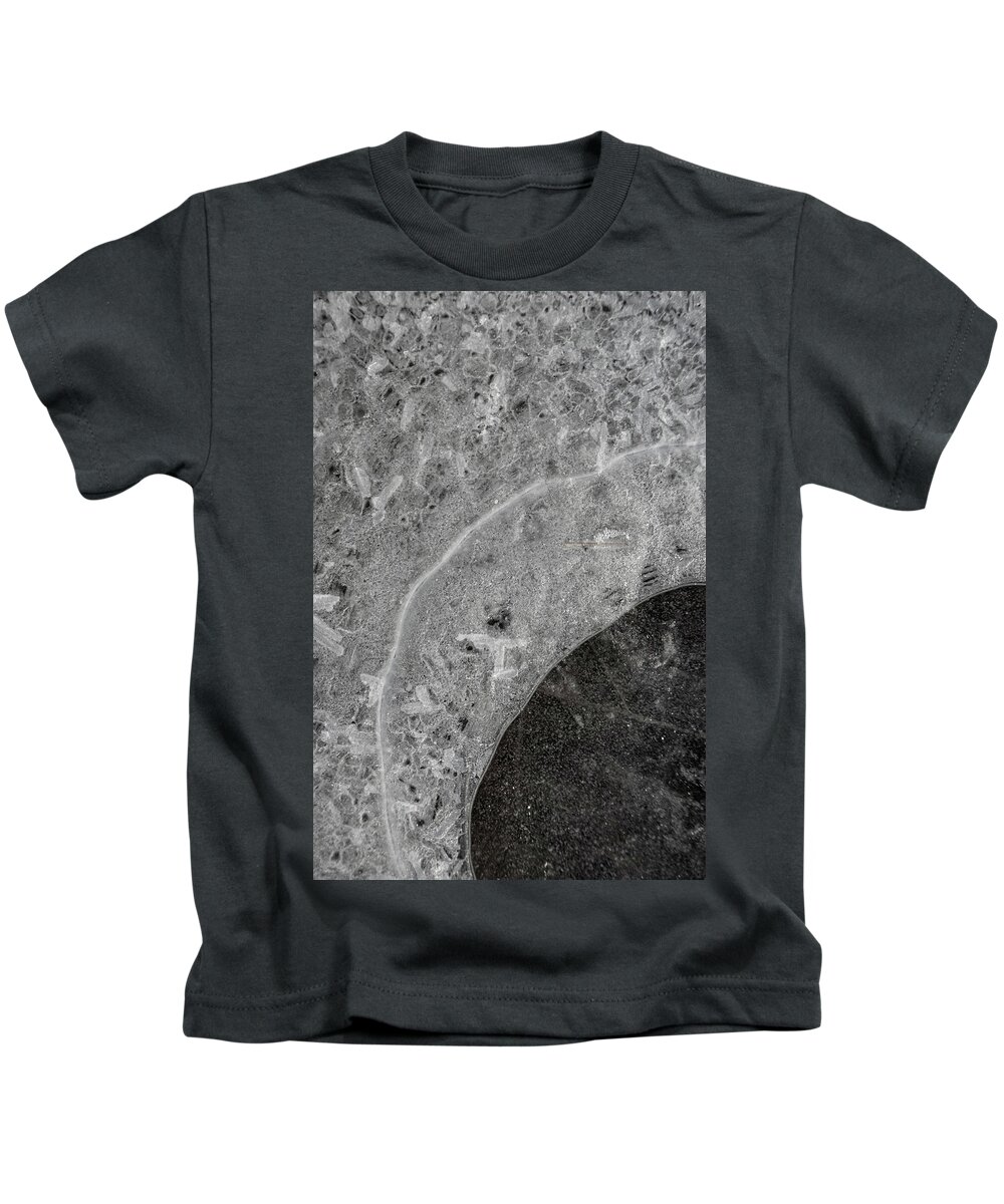 Abstract Kids T-Shirt featuring the photograph Ice Texture by Karen Rispin