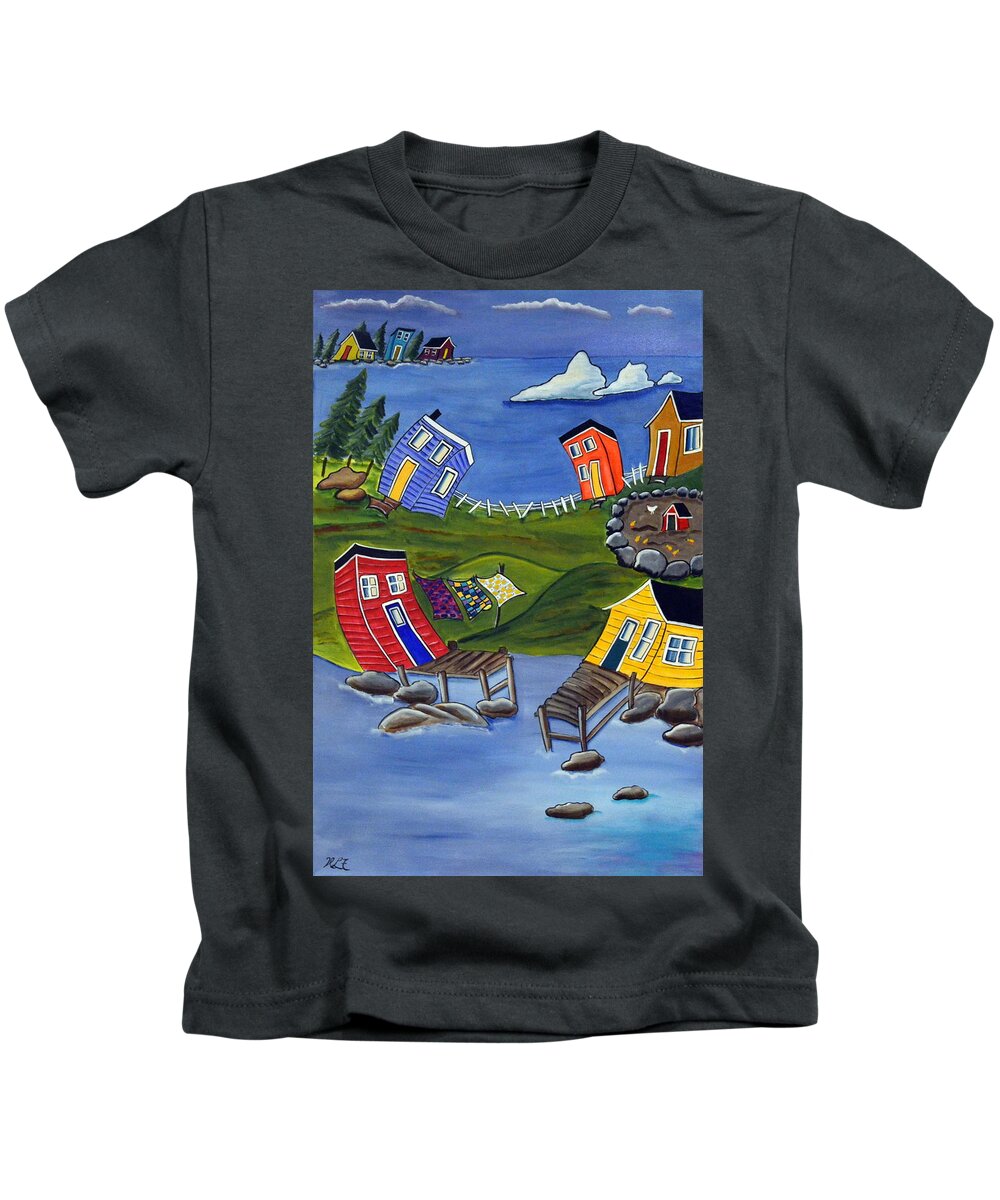 Icebergs Kids T-Shirt featuring the painting Iceberg Alley by Heather Lovat-Fraser
