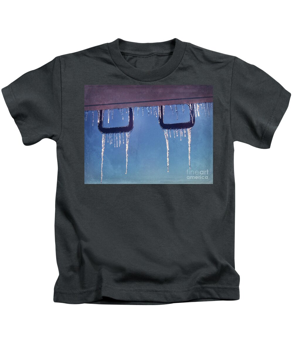 Seasons Kids T-Shirt featuring the photograph Icicles by Phil Perkins
