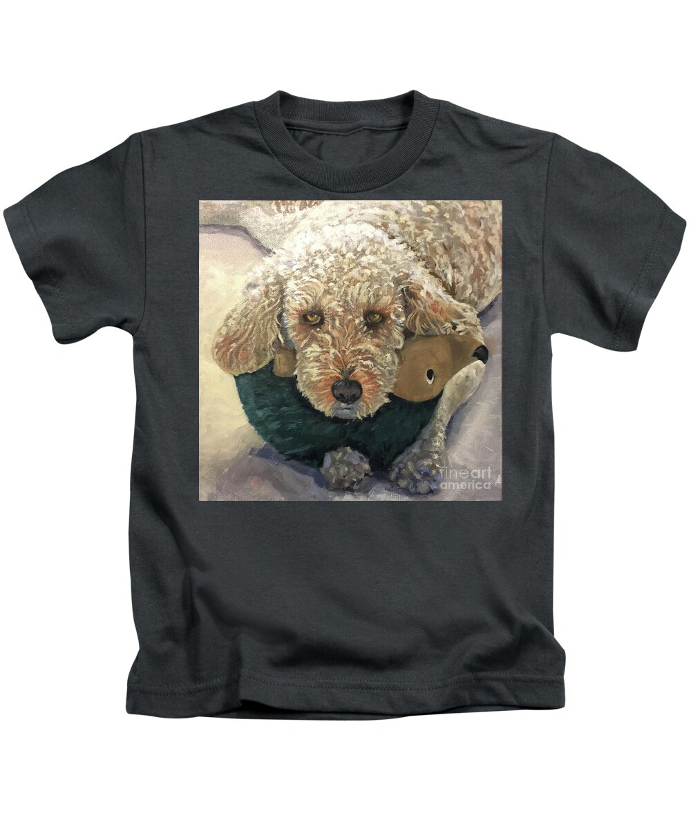 Dog Kids T-Shirt featuring the painting I'll Be Your Best Friend by Nancy Parsons