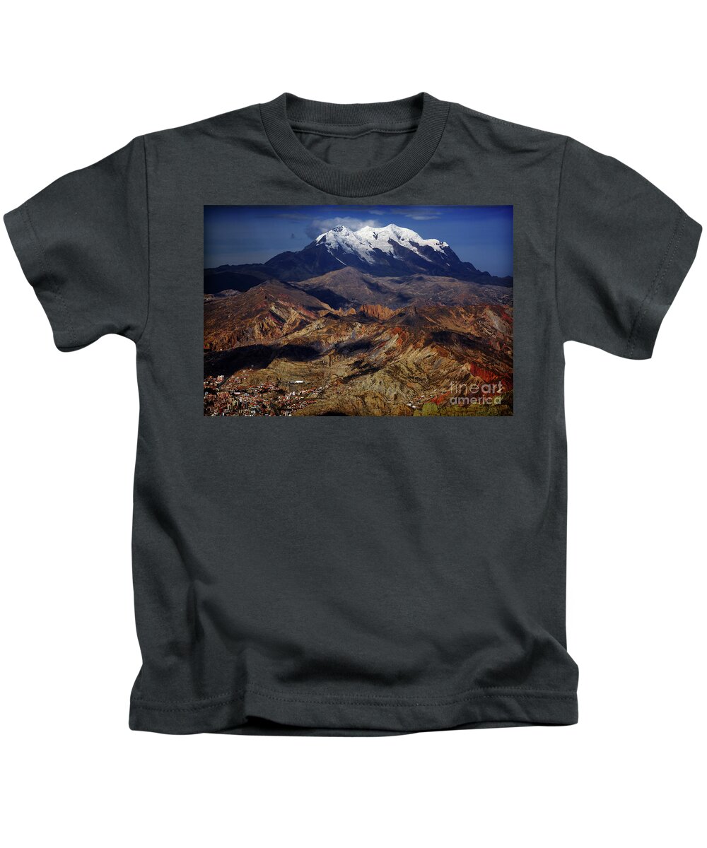 Illimani Kids T-Shirt featuring the photograph Illimani by David Little-Smith