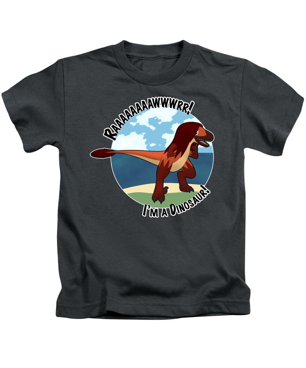 Cartoon Kids T-Shirt featuring the digital art I'm A Dinosaur by Jayson Halberstadt