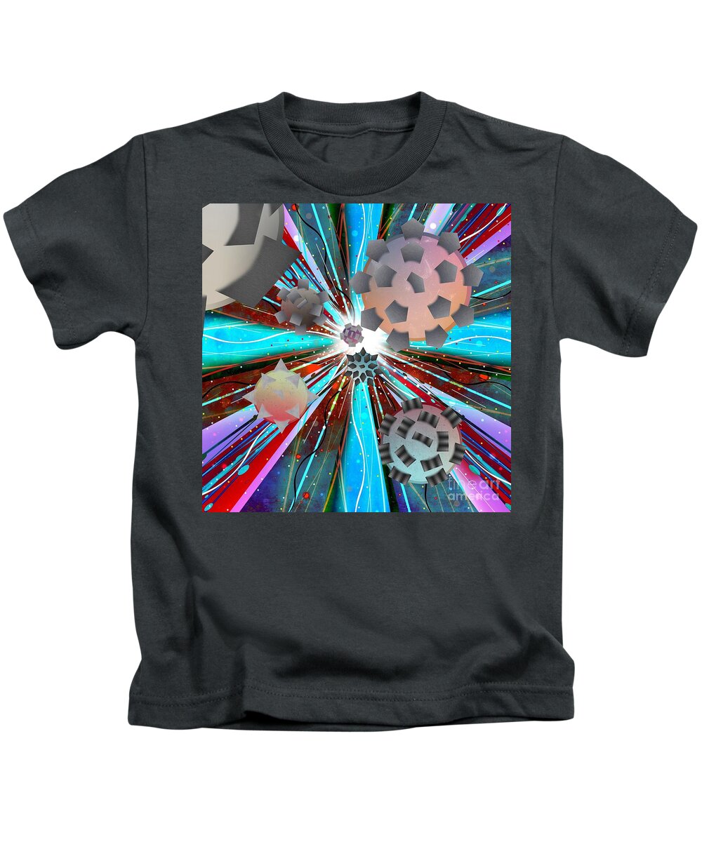 Abstract Art Kids T-Shirt featuring the digital art Information Superhighway by Diamante Lavendar