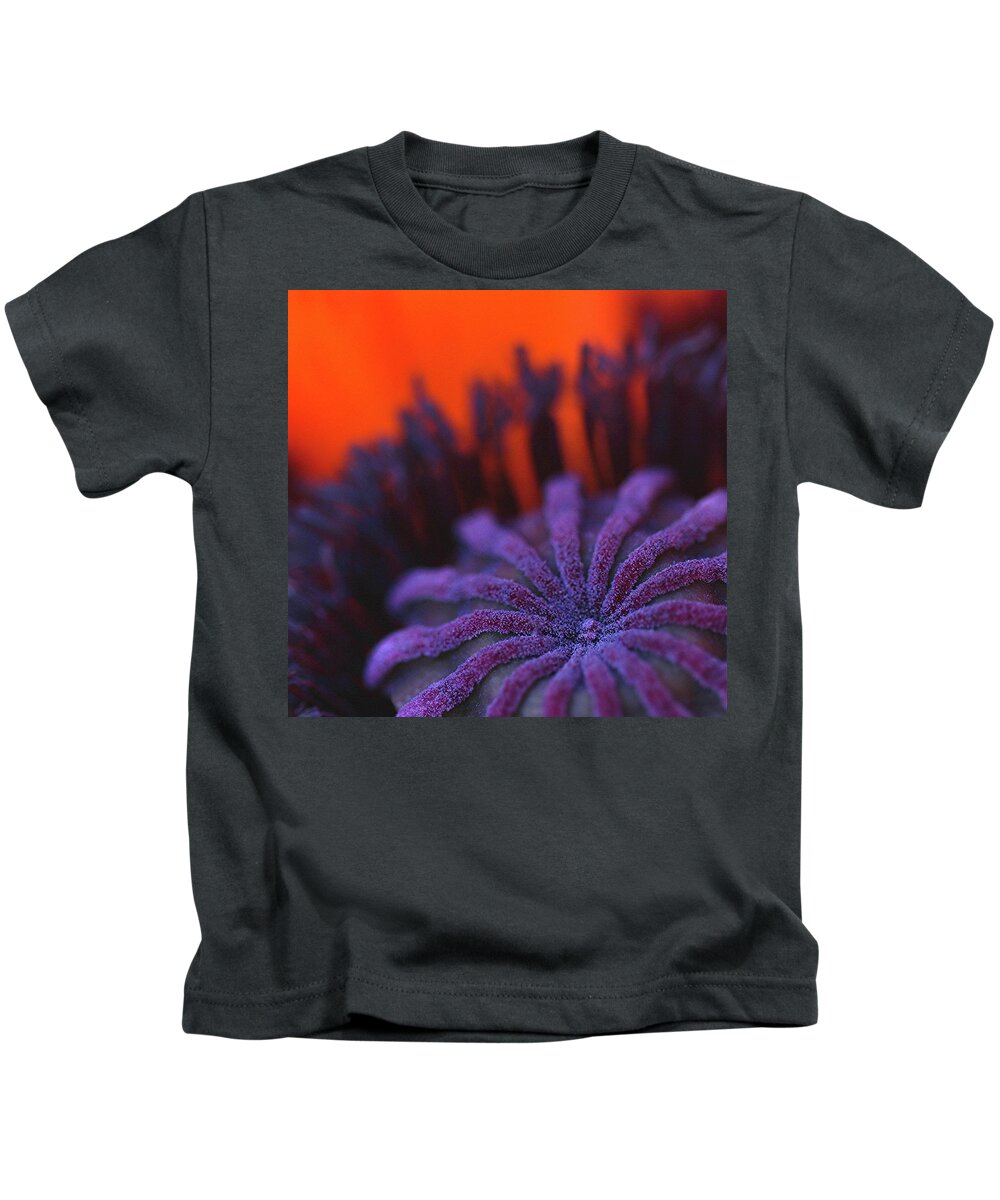 Macro Kids T-Shirt featuring the photograph Inside Poppy 0607 by Julie Powell