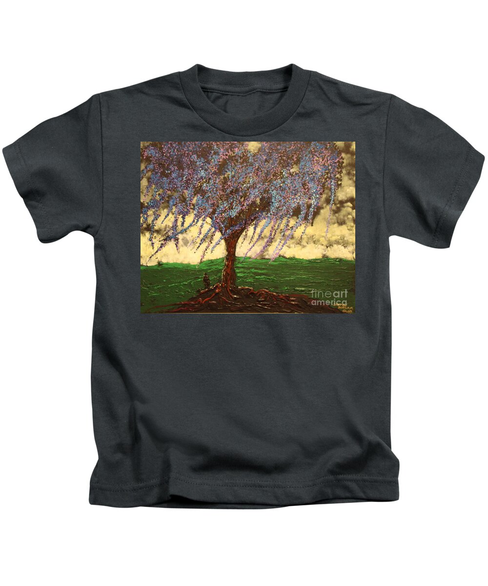 Landscape Kids T-Shirt featuring the painting Inspiration of What Dreams May Come by Stefan Duncan