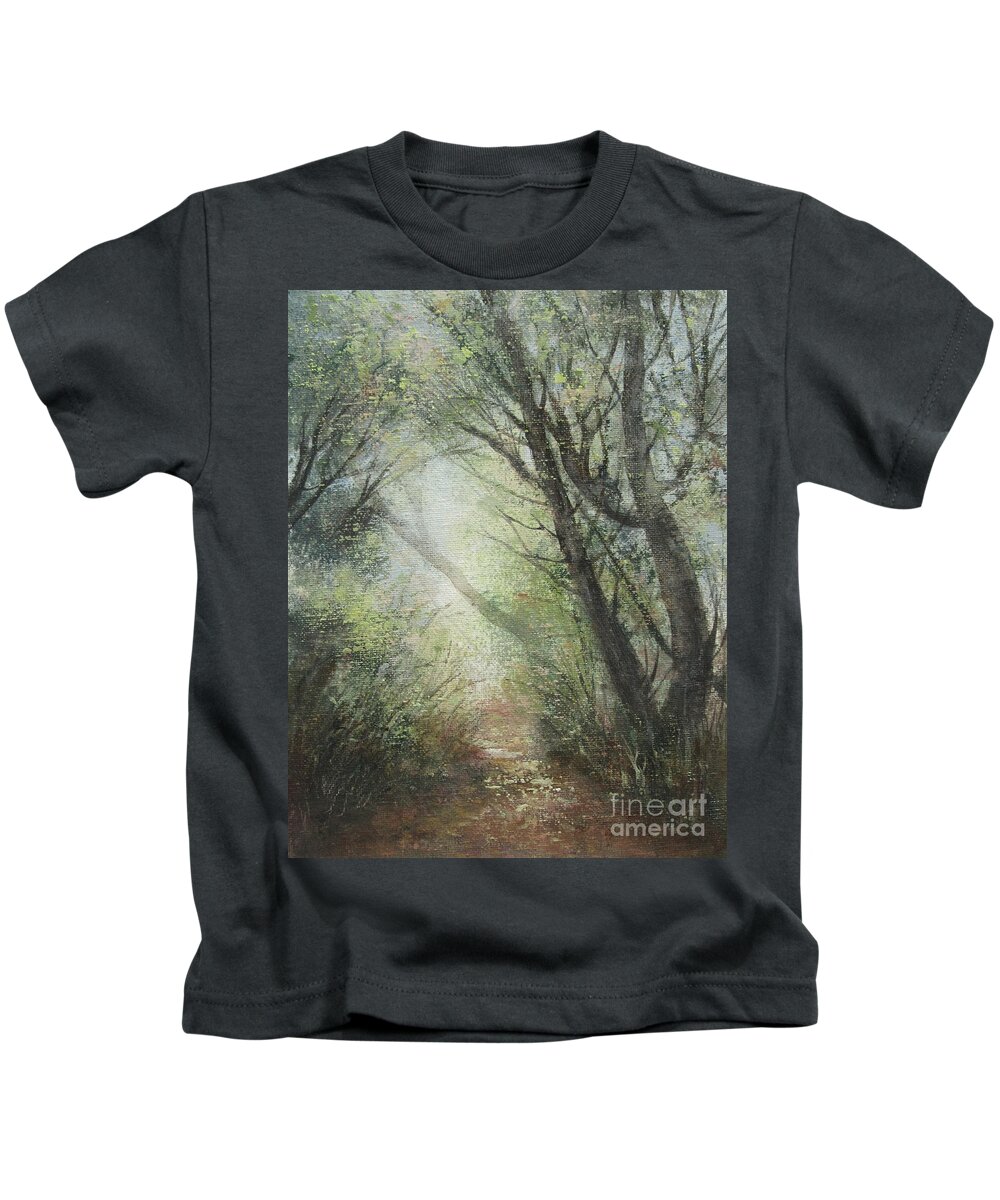 Acrylicpainting Kids T-Shirt featuring the painting Into the Sunshine by Valerie Travers
