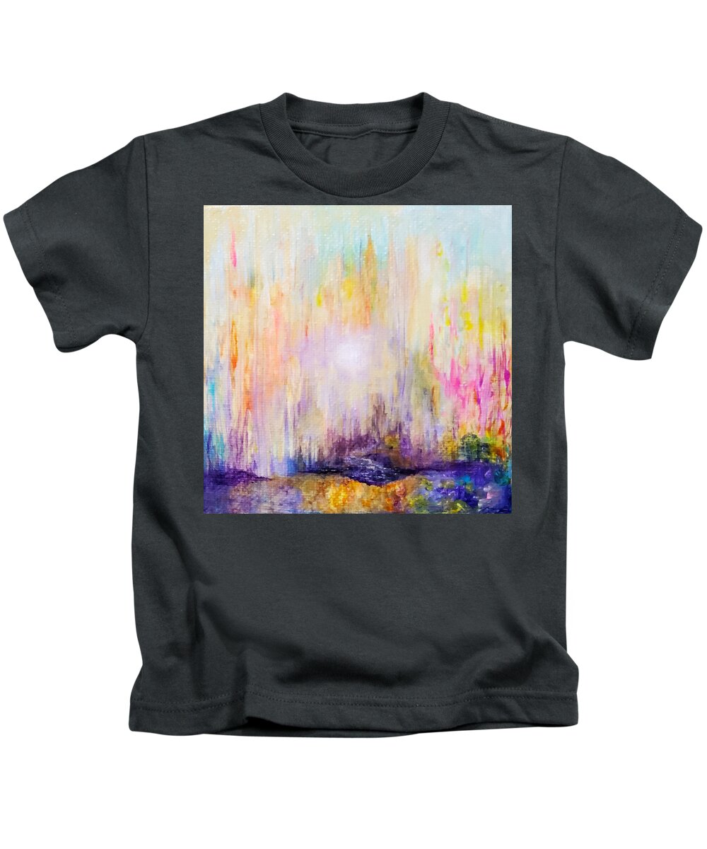 Abstract Kids T-Shirt featuring the painting Island by Christine Bolden