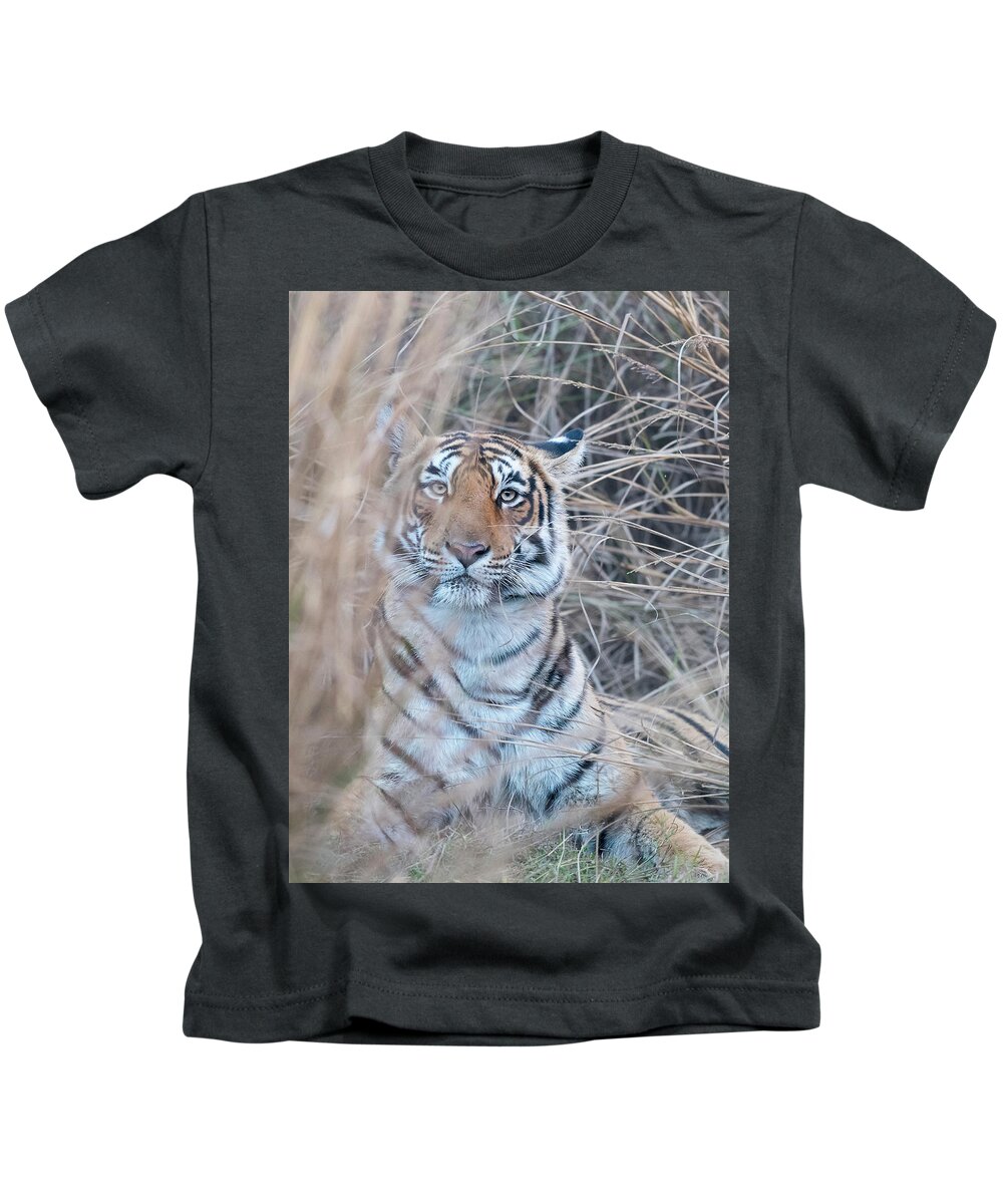 Tiger Kids T-Shirt featuring the photograph It is OK to come a little bit closer - Tigress by Puttaswamy Ravishankar