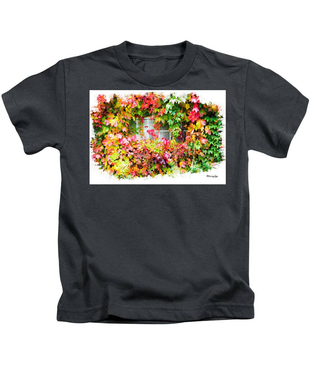 Autumn Kids T-Shirt featuring the mixed media Ivy Splendor by Moira Law