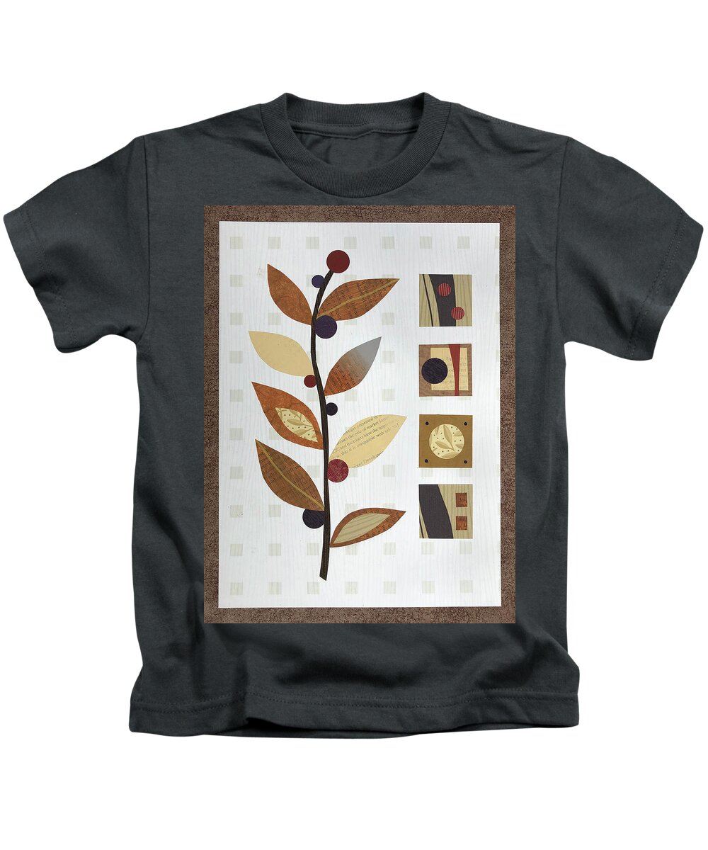 Collage Kids T-Shirt featuring the mixed media Java by MaryJo Clark