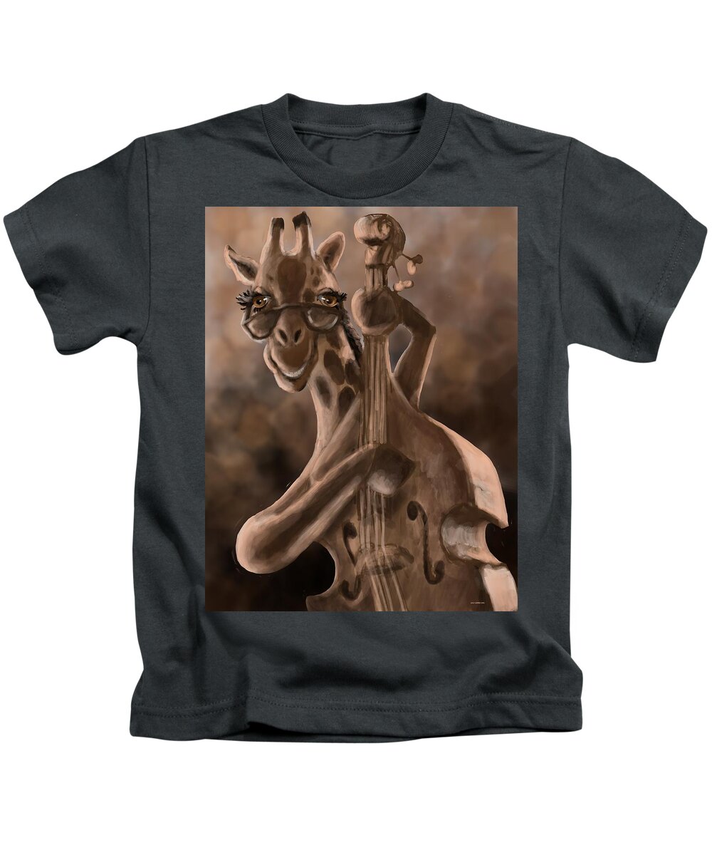 Giraffe Kids T-Shirt featuring the digital art Jazzy Giraffe by Larry Whitler