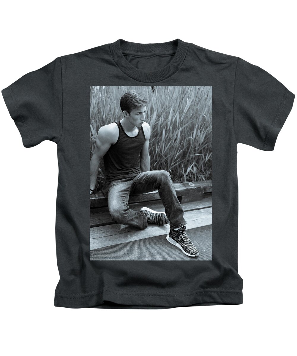 Jesse Kids T-Shirt featuring the photograph Jesse Jeans by Jim Whitley