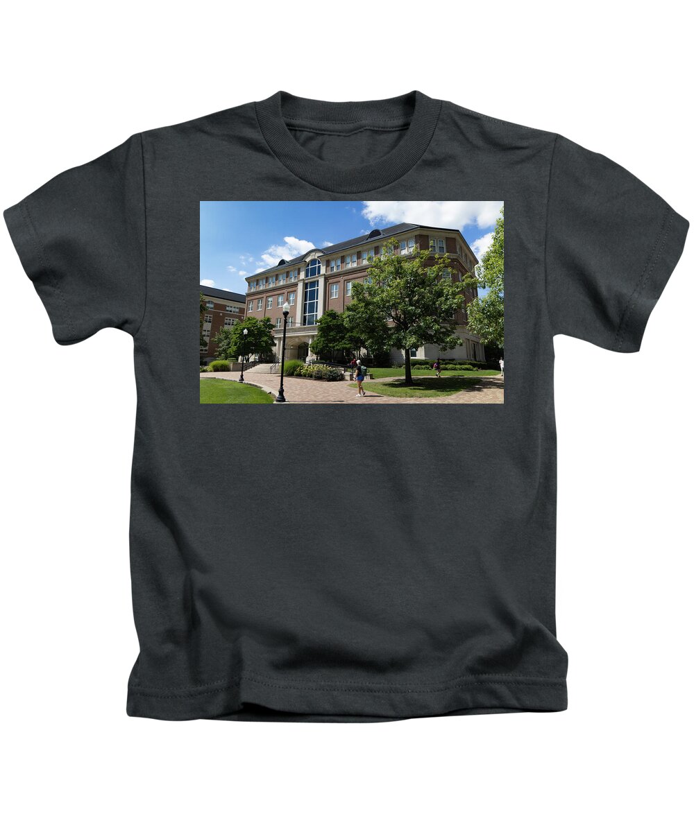 Private College Kids T-Shirt featuring the photograph Jesse Phiilips Humanities Center at the University of Dayton by Eldon McGraw