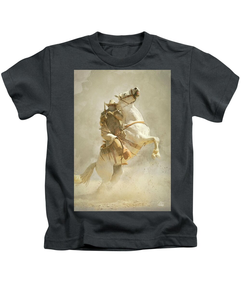 Horse Kids T-Shirt featuring the photograph Joe Pepper - Stuntman by Debra Boucher