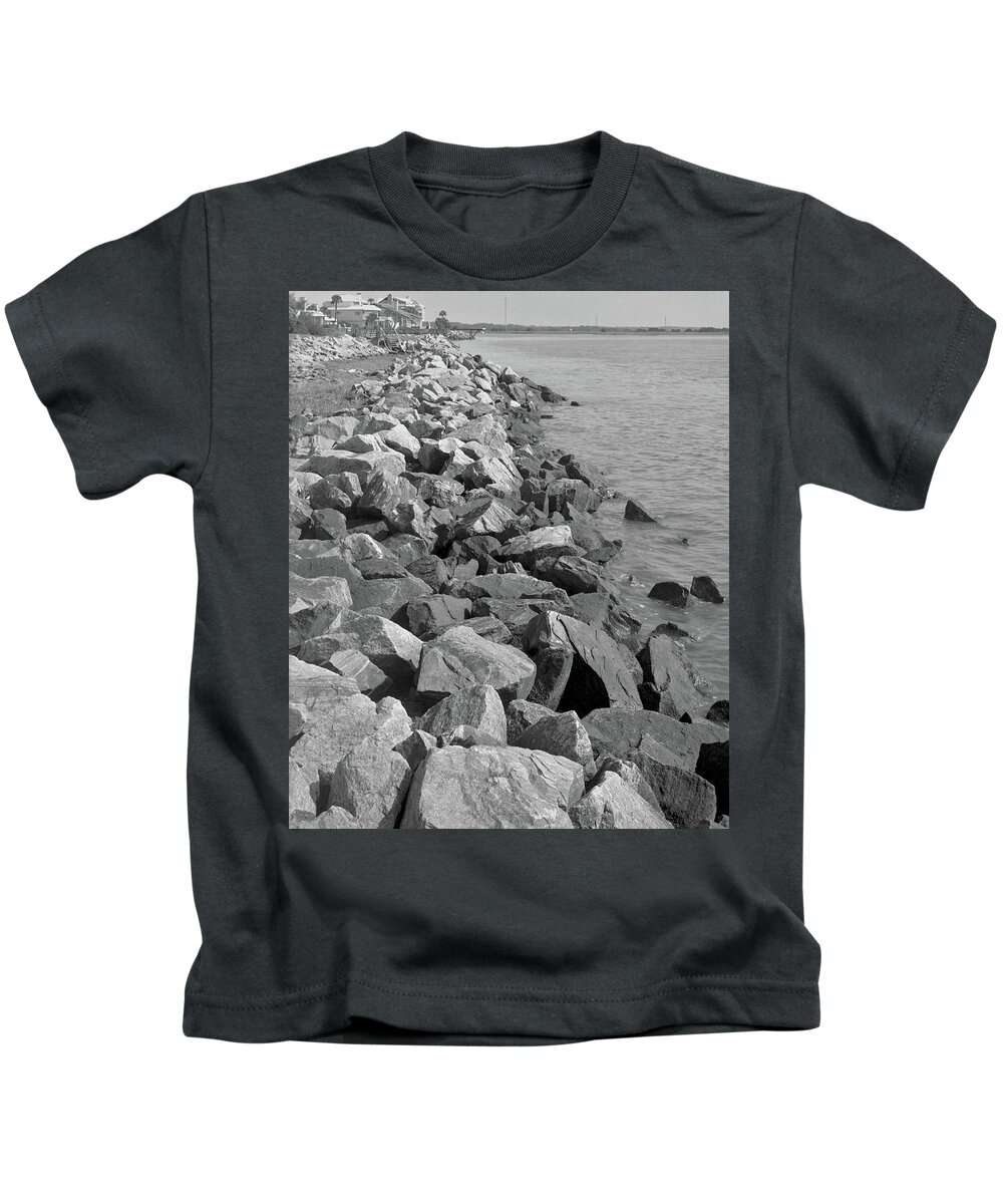 Rocks Kids T-Shirt featuring the photograph Johnson Rocks, Gould's Inlet, 1986 by John Simmons