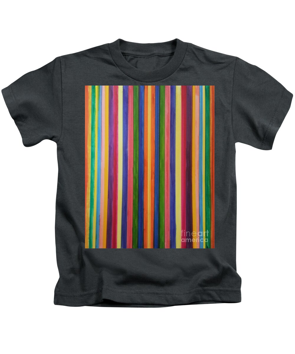 Watercolor Lines Kids T-Shirt featuring the painting Just Bleeding Colors by Elizabeth Mauldin