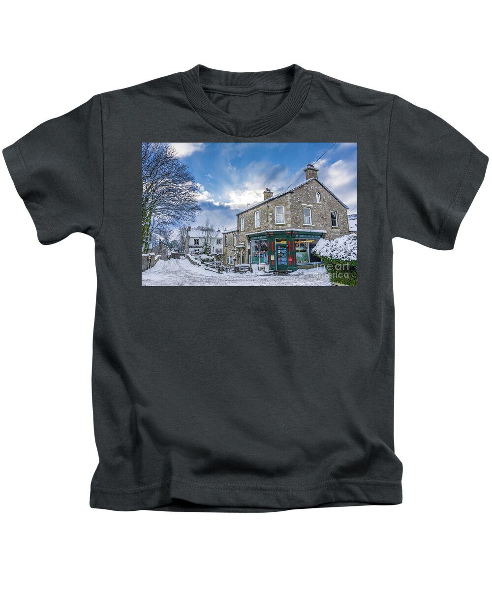 Uk Kids T-Shirt featuring the photograph Kettlewell Village Store by Tom Holmes Photography