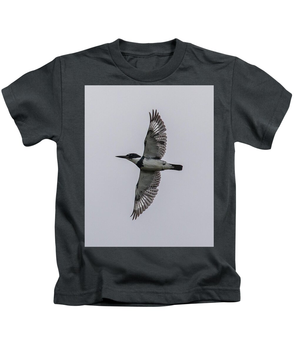Kingfisher Kids T-Shirt featuring the photograph Kingfisher Fly-by by Dorothy Cunningham