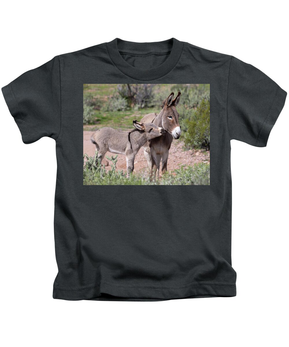 Wild Burro Kids T-Shirt featuring the photograph Kiss by Mary Hone