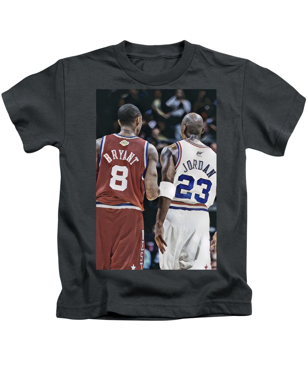 Kobe Bryant Michael Jordan 2 Kids T-Shirt by Joe Hamilton - Fine Art America