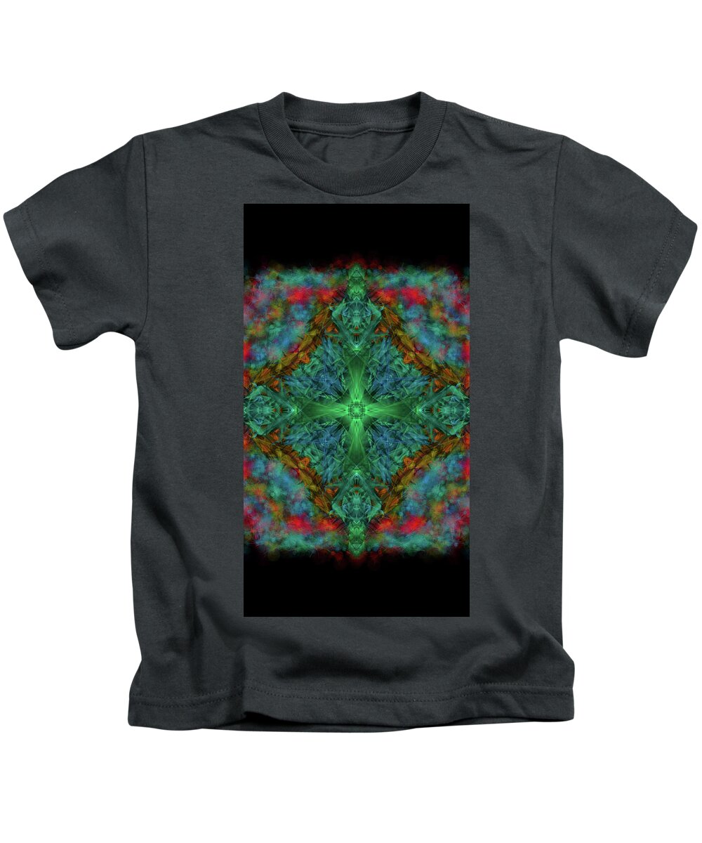 The Kosmic Kreation Universe Mandala Is A Powerful Visualization Tool That Helps You To Create A Powerful And Beautiful Representation Of The Universe. It's A Way To Tap Into The Deeper Wisdom Of The Universe And Manifest Your Dreams Into Reality. The Mandala Combines Symbols And Shapes To Represent The Interconnectedness Of All Things Kids T-Shirt featuring the digital art Kosmic Kreation Universe by Michael Canteen