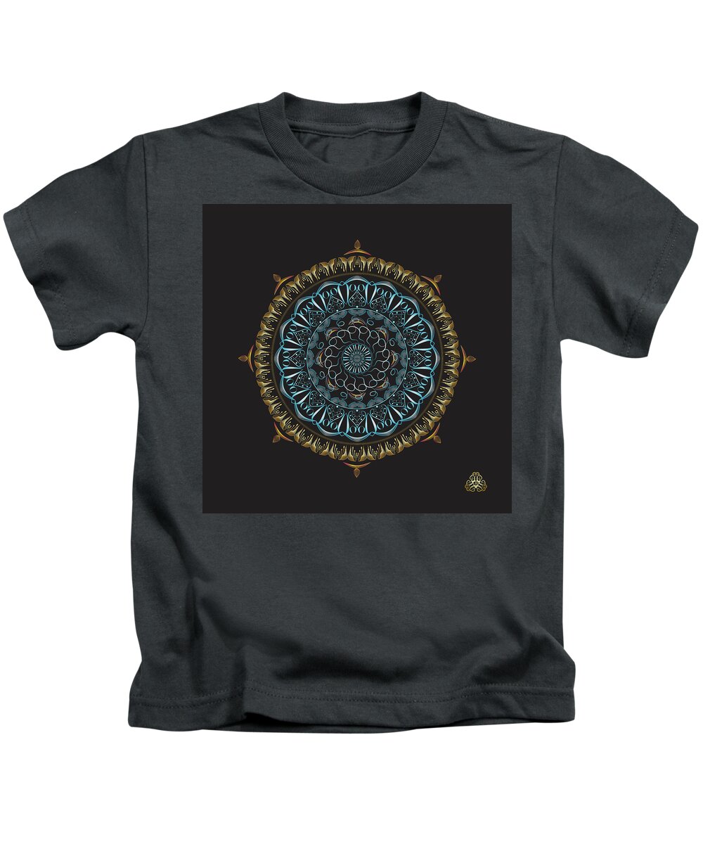 Mandala Kids T-Shirt featuring the digital art KUKLOS No 4341 by Alan Bennington