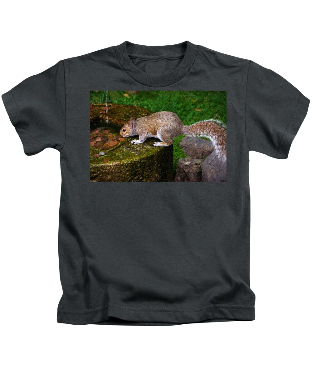 Kyoto Gardens Kids T-Shirt featuring the photograph Kyoto Gardens Squirrel by Raymond Hill