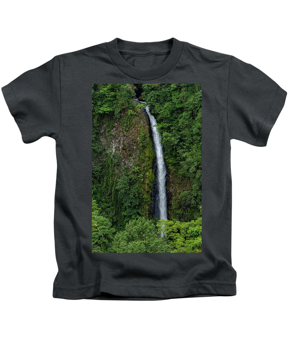 Waterfall Kids T-Shirt featuring the photograph La Fortuna Waterfall by Stephen Anderson