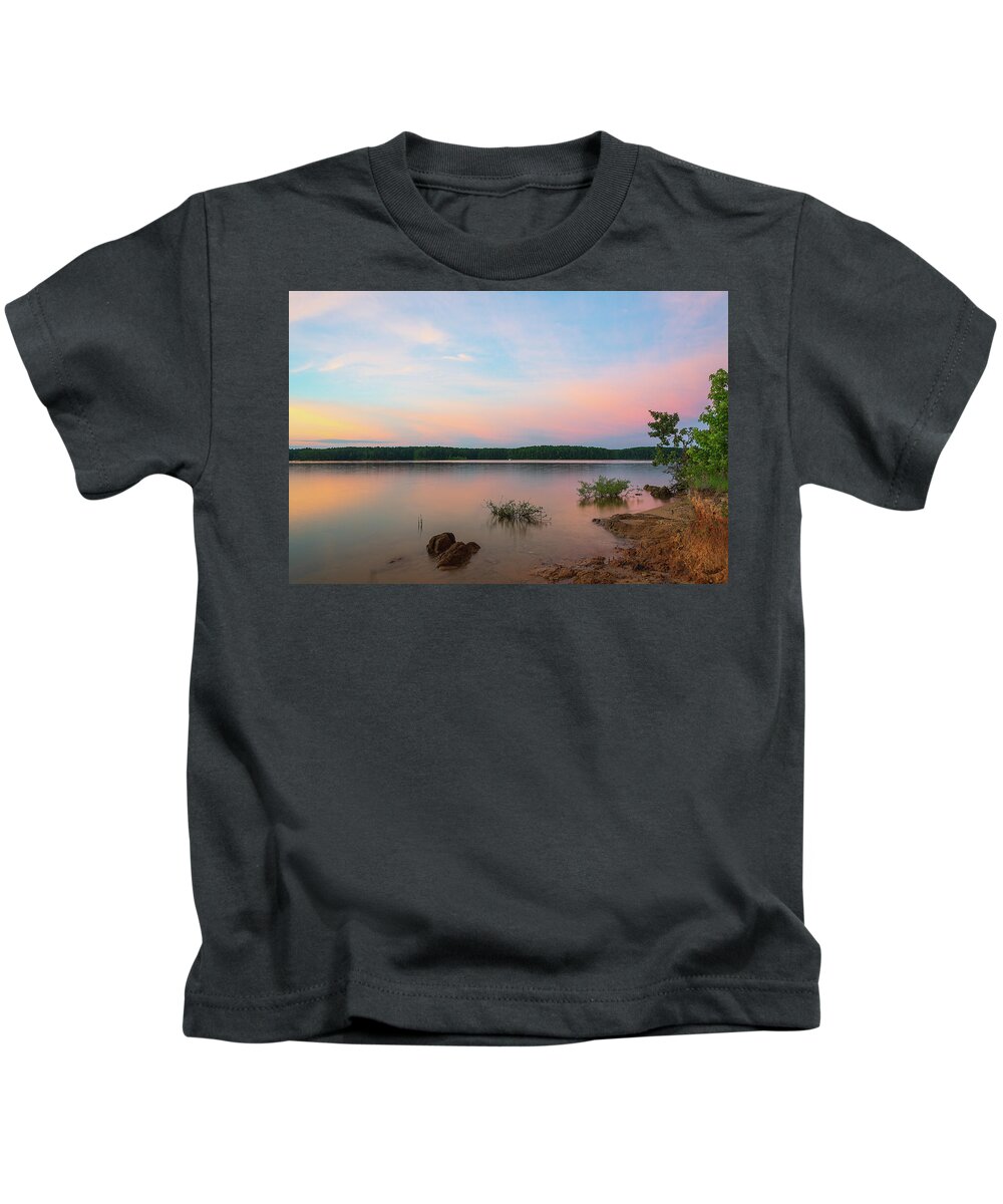 Sunset Kids T-Shirt featuring the photograph Lake Day-1 by John Kirkland