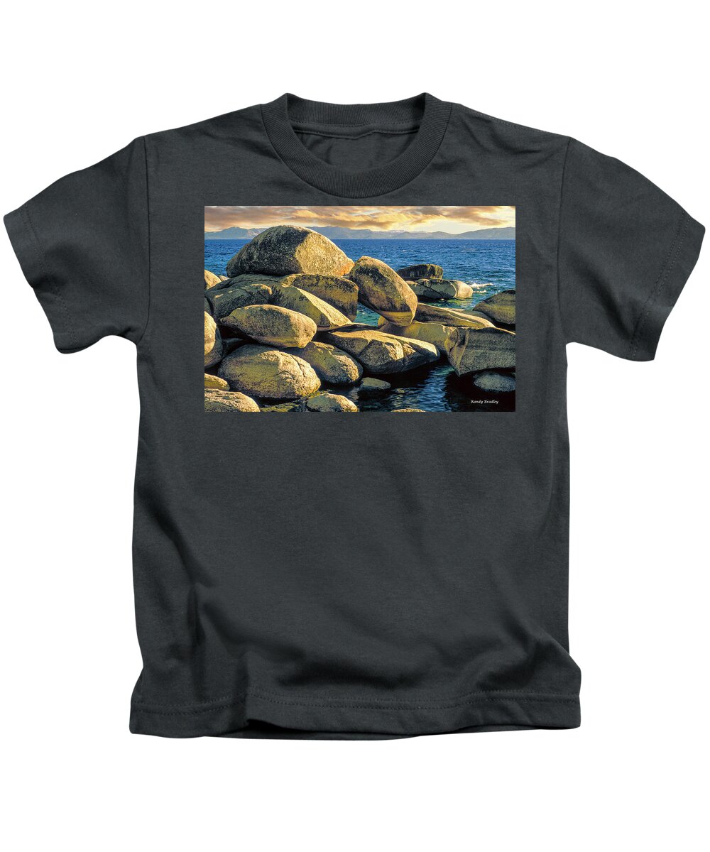 Usa Kids T-Shirt featuring the photograph Lake Tahoe Boulders by Randy Bradley